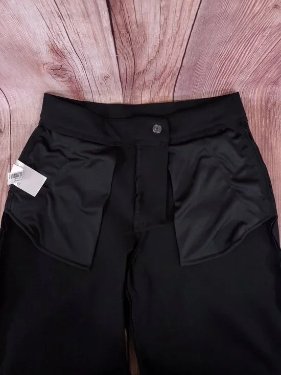 Quince Womens Size 4 Ultra Stretch Ponte Trousers Black Wide Leg High Rise Pants - Picture 7 of 14